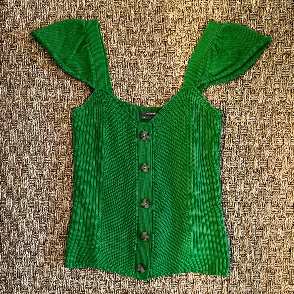 Anthropologie Flutter Sleeved Sweater Tank Top
